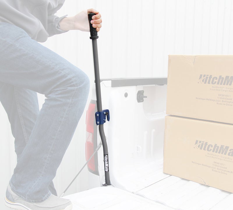 HitchMate Heininger Grab Handle â€“ Heavy Duty Steel Truck Bed Step, Adjustable Universal Fit, Installs on Any Pickup, Powder-Coated for Durability, Laser-Cut Cargo Hook, Easy Access to Tailgate - Image 2